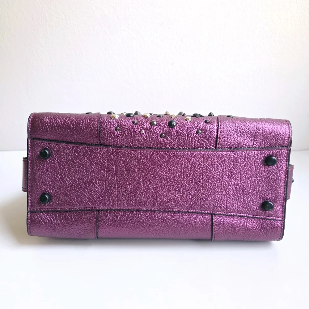 Coach Mercer 24 Star Rivets Metallic Purple